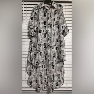 🛍️ Mileage  high low Front and back button down long shirt  Size 2X